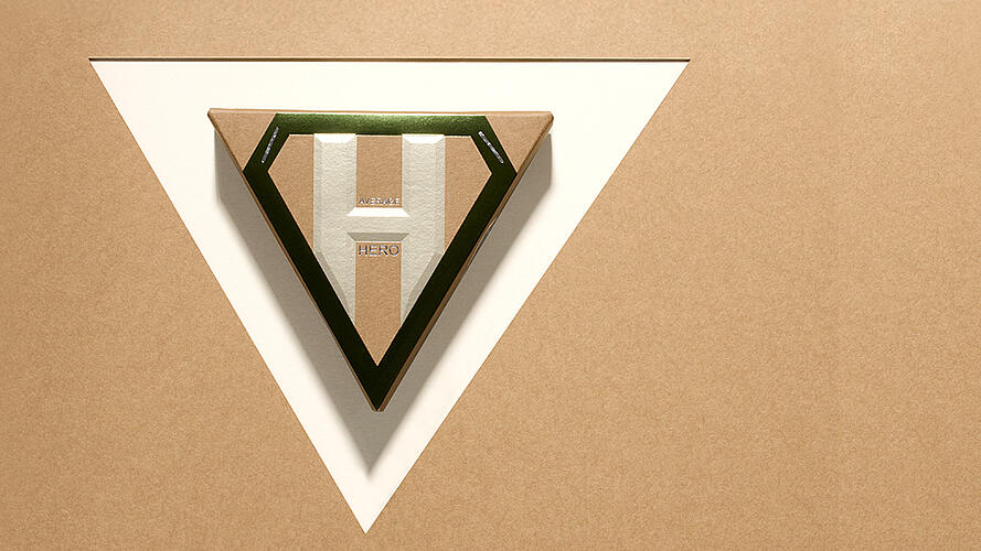 Average Hero packaging design with raw textures and reinterpretation of everyday moments