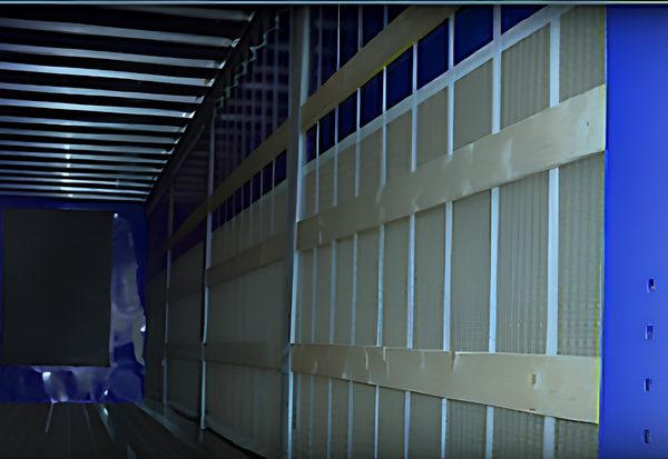 Serge Ferrari Defender 7763 reinforcement installed inside a truck curtain